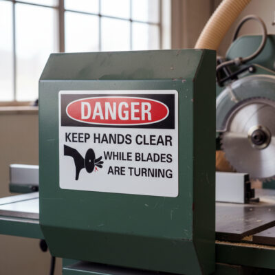 Danger Keep hands clear while blades are turning