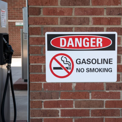 Gasoline no smoking English