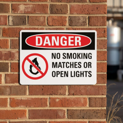 No smoking matches or open lights English