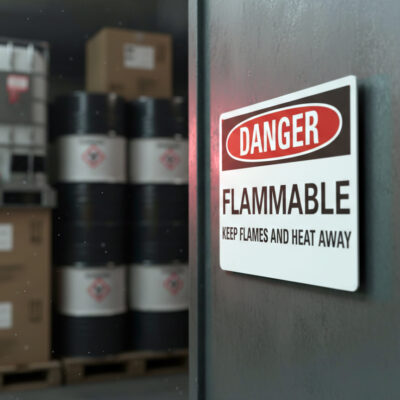 Danger Flammable keep flames and heat away