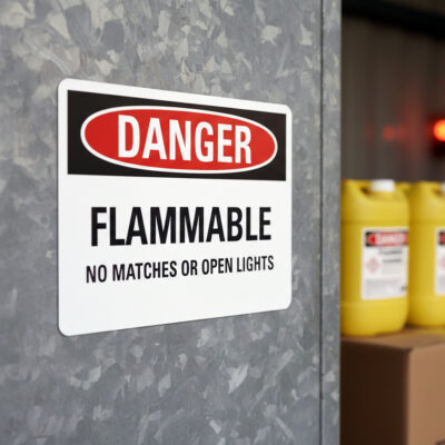Danger Flammable no matches or open lights