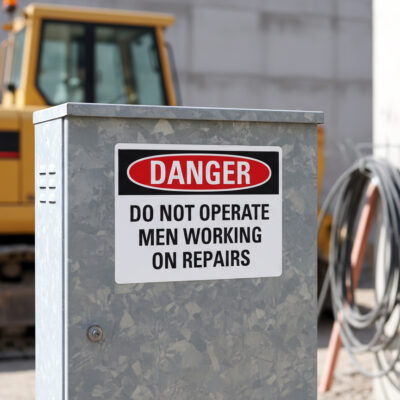 Danger Do not operate men working on repairs