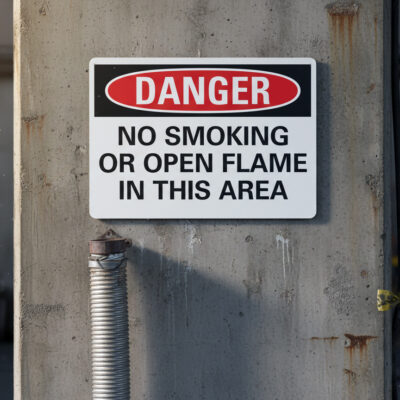 Danger No smoking or open flame in this area