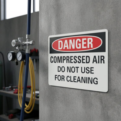 Danger Compressed air do not use for cleaning