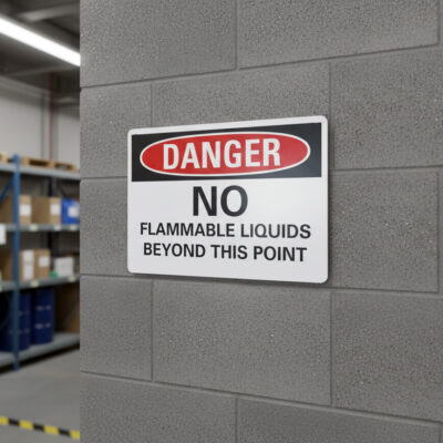 Danger No flammable liquids beyond this point