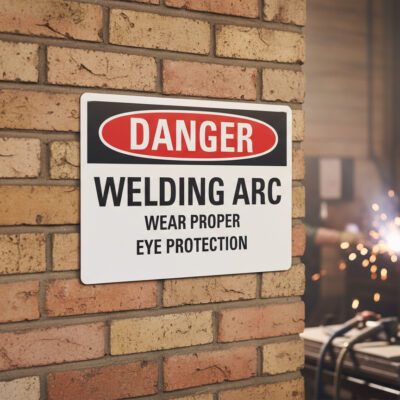 Danger Welding arc wear proper eye protection