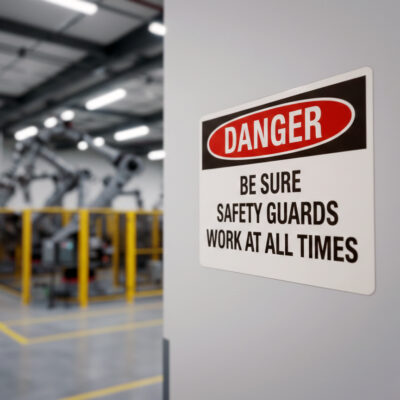 Danger Be sure safety guards work at all times