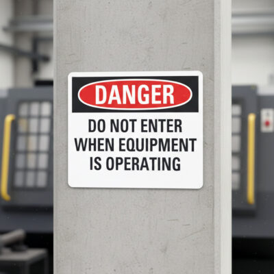 Danger Do not enter when equipment is operating