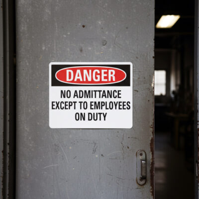 Danger No admittance except to employees on duty