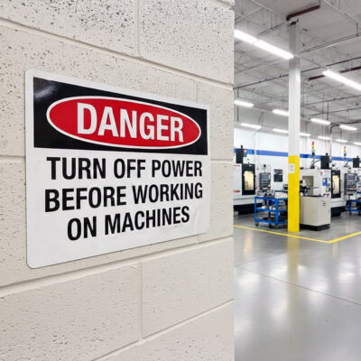 Danger Turn off power before working on machines