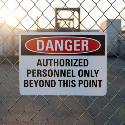 Danger Authorized personnel only beyond this point