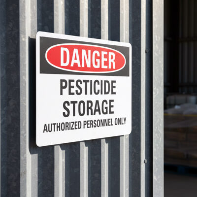 Danger Pesticide storage authorized personnel only