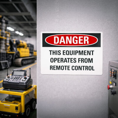 Danger This equipment operates from remote control