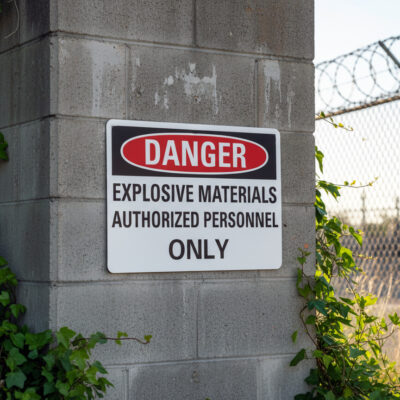 Danger Explosive materials authorized personnel only