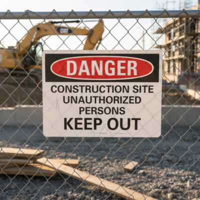 Danger Construction site unauthorized persons keep out