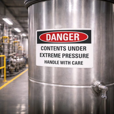 Danger Contents under extreme pressure handle with care