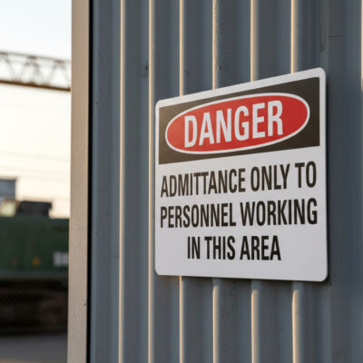 Danger Admittance only to personnel working in this