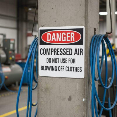 Danger Compressed air do not use for blowing off