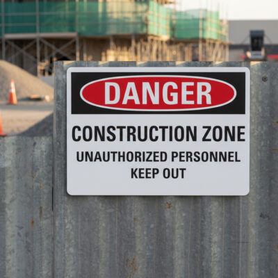 Danger Construction zone unauthorized personnel keep