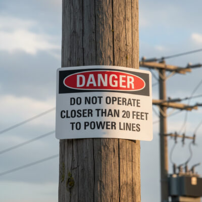 Danger Do not operate closer than 20 feet to power