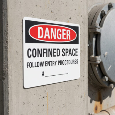 Danger Confined space follow entry procedures #________