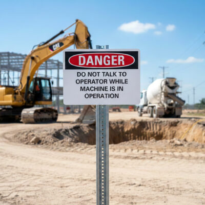 Danger Do not talk to operator while machine is in