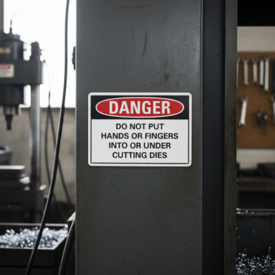 Danger Do not put hands or fingers into or under