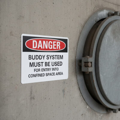 Danger Buddy system must be used for entry into