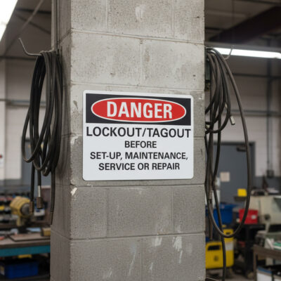 Danger Lockout/tagout before set-up maintenance
