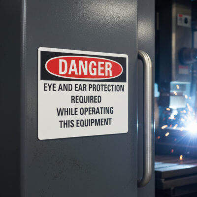 Danger Eye and ear protection required while operating
