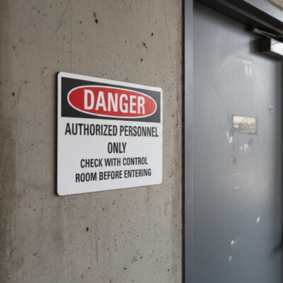Danger Authorized personnel only check with control