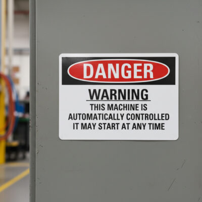 Danger Warning this machine is automatically controlled