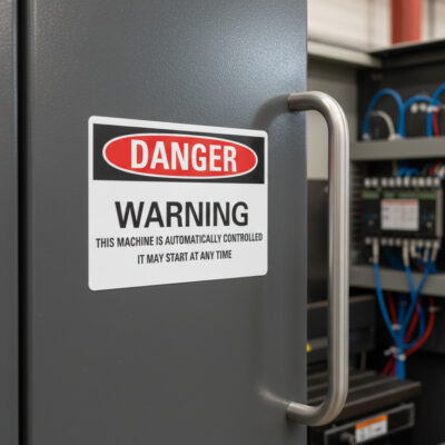 Danger Warning this machine is automatically controlled