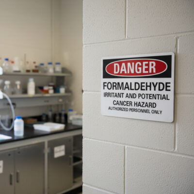 Danger Formaldehyde irritant and potential