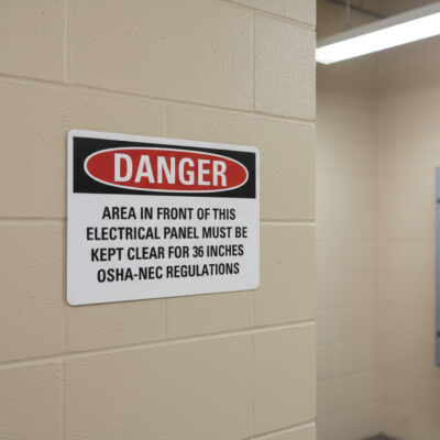 Danger Area in front of this electrical panel must be