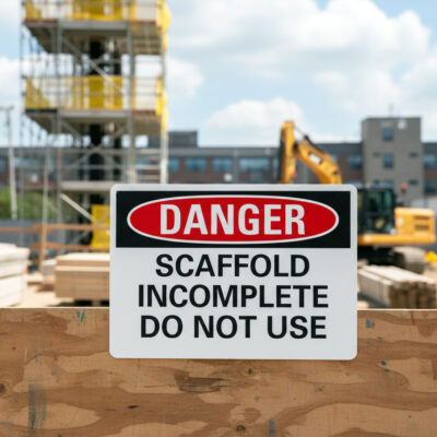 Danger Scaffold Incomplete Do Not Use