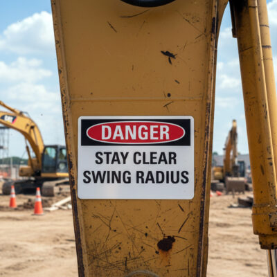 Danger Stay Clear Swing Radius